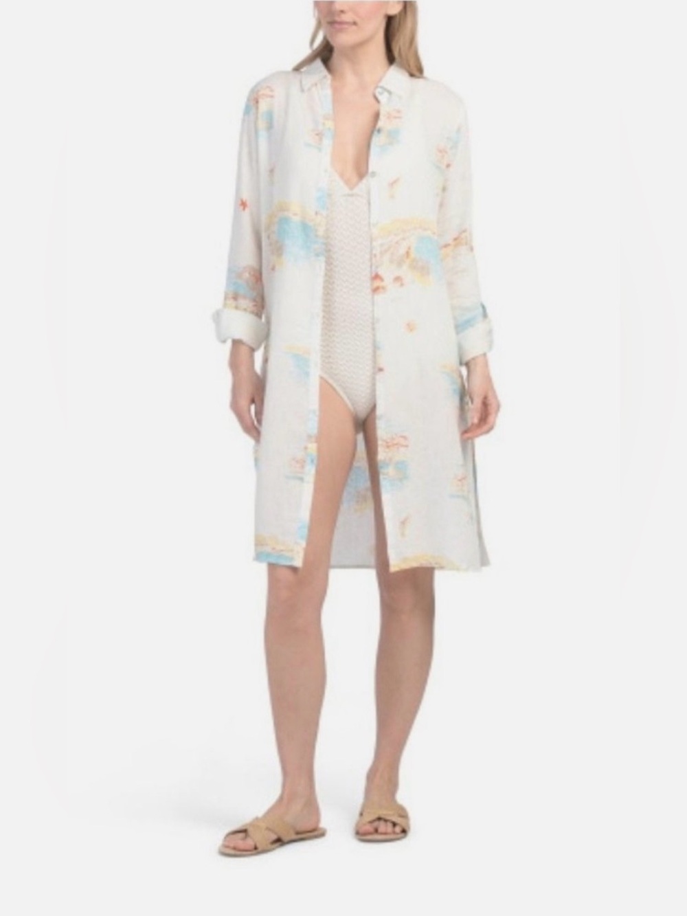 Anthropologie Calypso St Bartin Linen blend Cover-Up / Robe